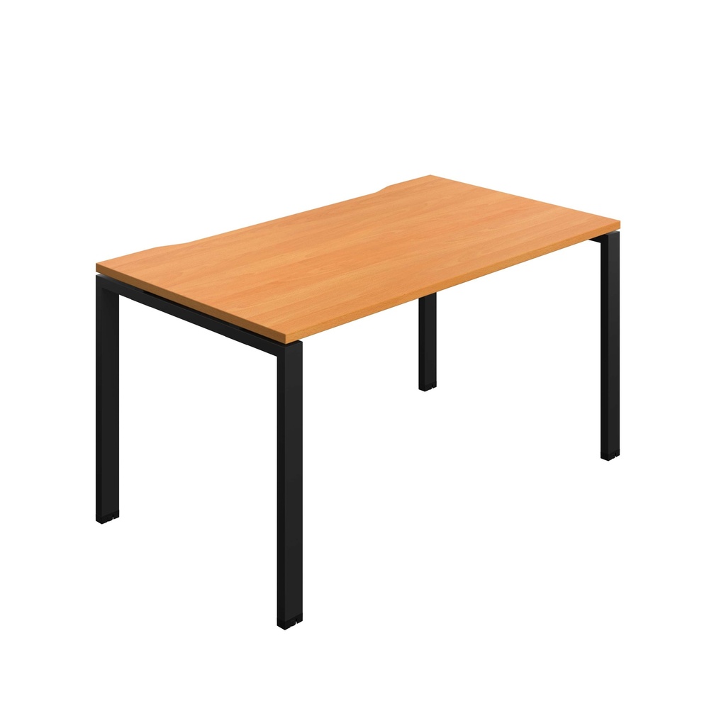 Synergy Bench With Cut Out: 1 Person (Fsc) | Goal Post Leg | 1400 X 800 | Beech/Black