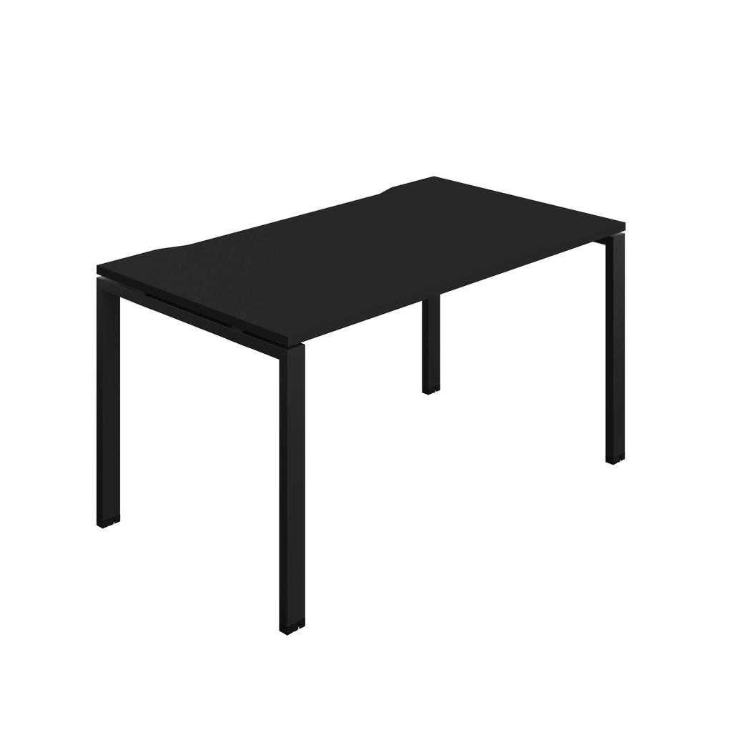 Synergy Bench With Cut Out: 1 Person (Fsc) | Goal Post Leg | 1400 X 800 | Black/Black