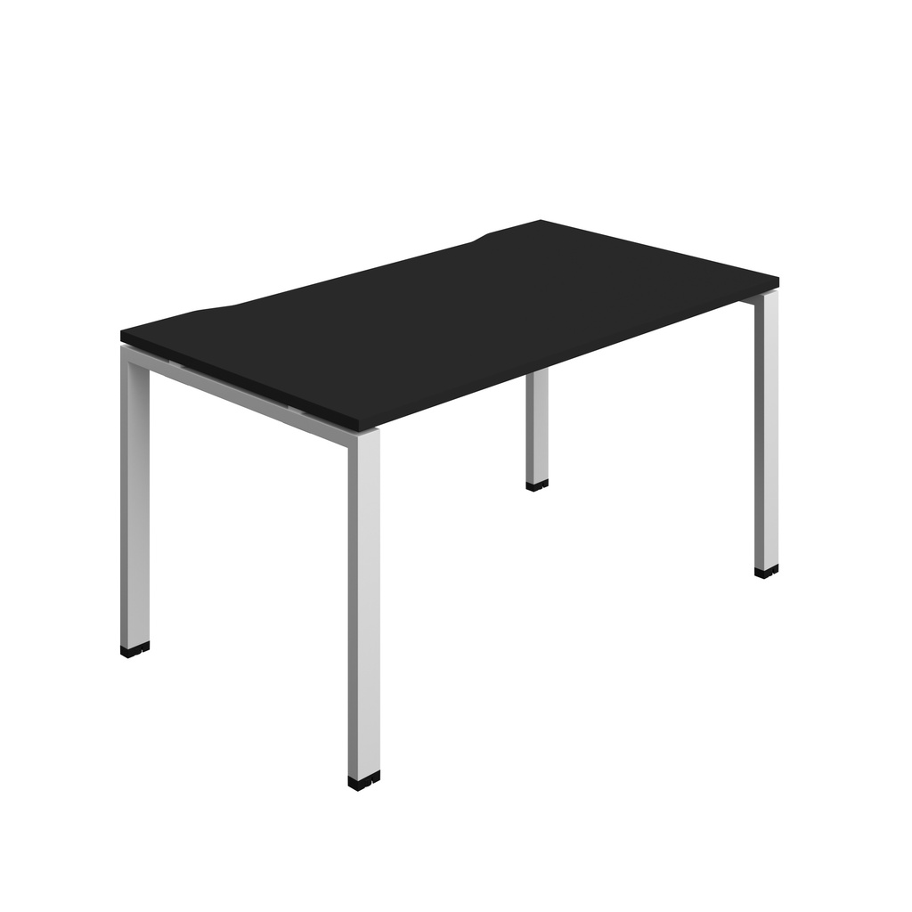 Synergy Bench With Cut Out: 1 Person (Fsc) | Goal Post Leg | 1400 X 800 | Black/Silver