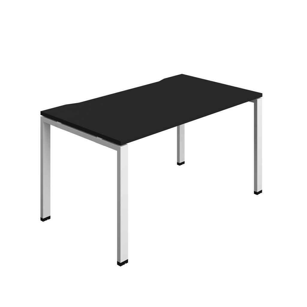 Synergy Bench With Cut Out: 1 Person (Fsc) | Goal Post Leg | 1400 X 800 | Black/White