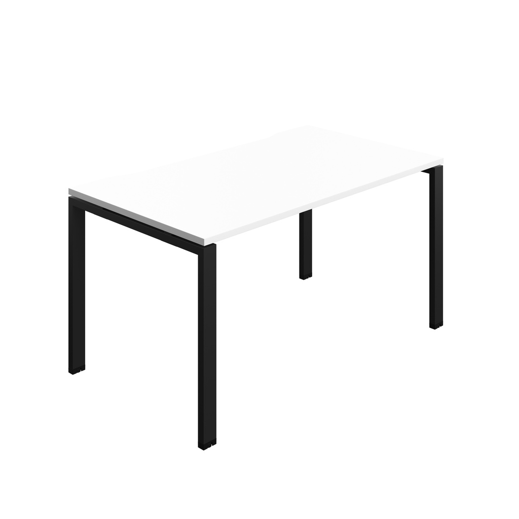 Synergy Bench With Cut Out: 1 Person (Fsc) | Goal Post Leg | 1400 X 800 | White/Black