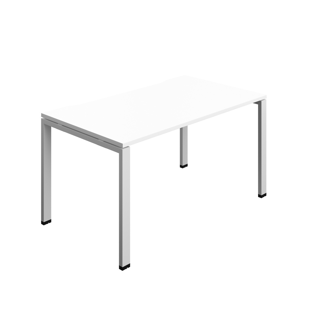 Synergy|1P Bench Desk|Cut Out|Goal Post|1400X800|White-Silver