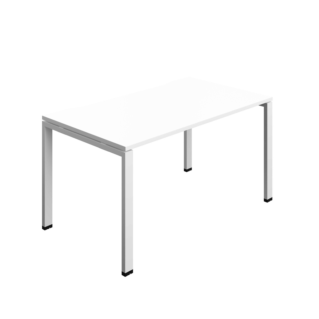 Synergy Bench With Cut Out: 1 Person (Fsc) | Goal Post Leg | 1400 X 800 | White/White