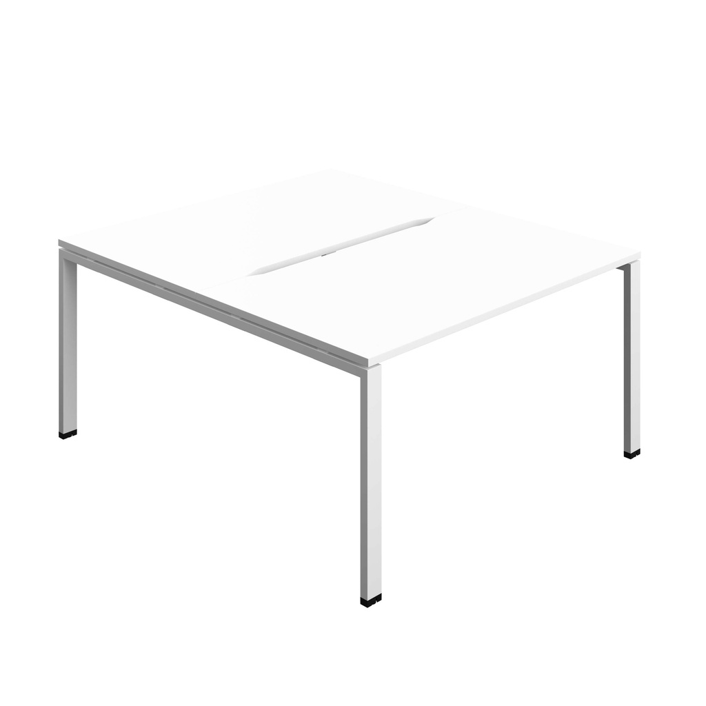Synergy Bench With Cut Out: 2 Person (Fsc) | Goal Post Leg | 1400 X 800 | White/White
