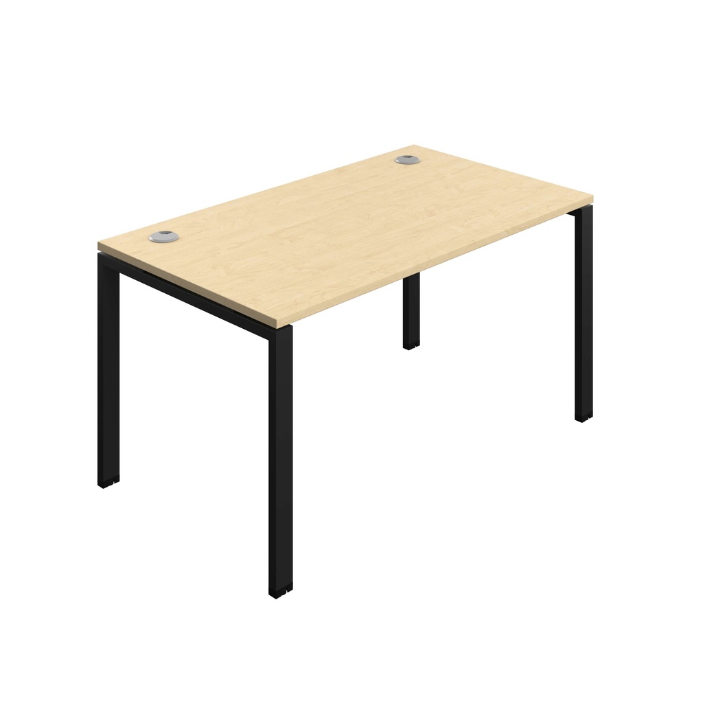Synergy Bench With Cable Ports: 1 Person (Fsc) | Goal Post Leg | 1400 X 800 | Maple/Black