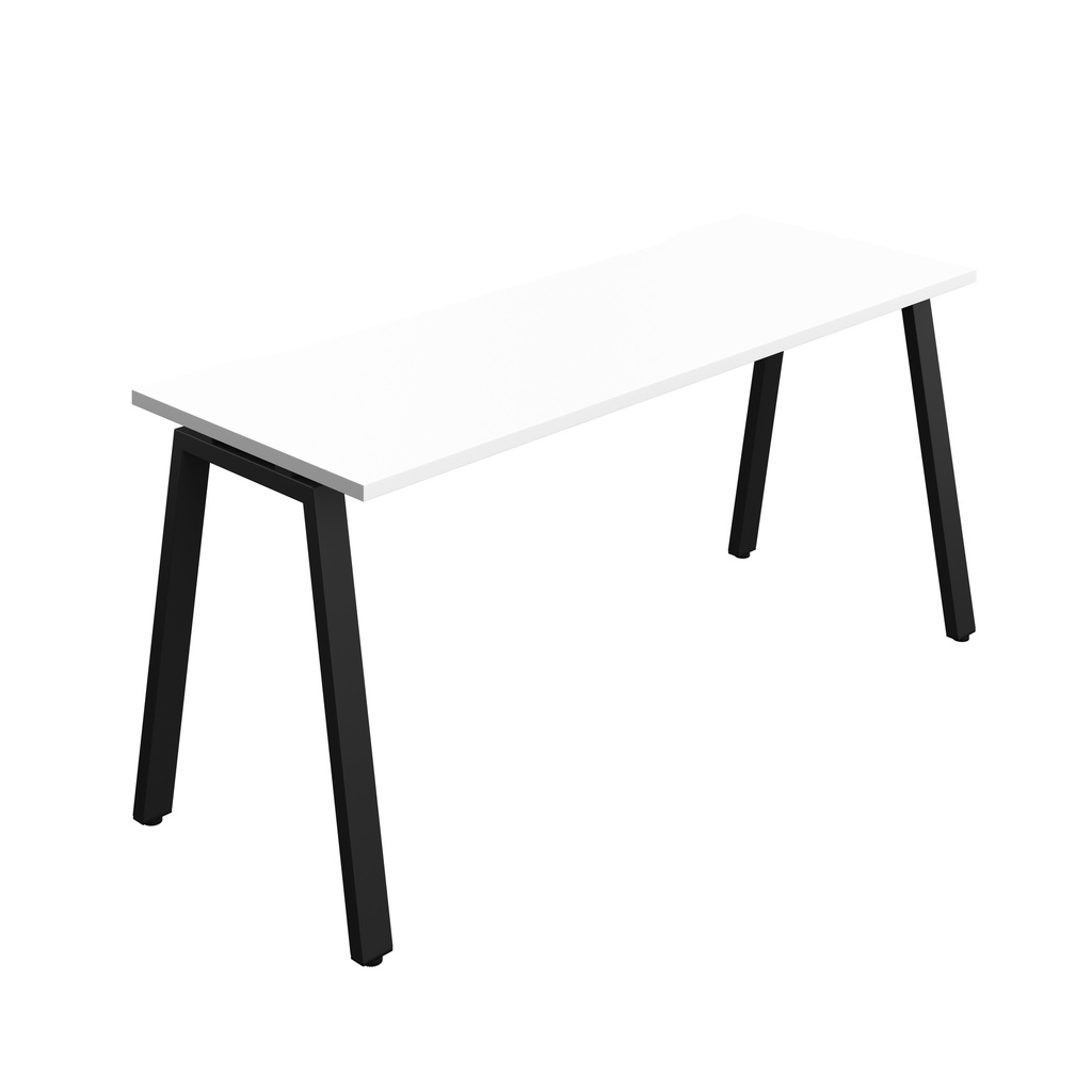 Synergy|1P Bench Desk|Cut Out|A-Frame|1600X600|White-Black