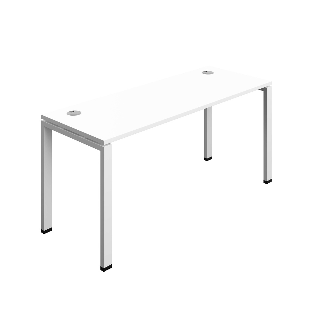 Synergy Bench With Cable Ports: 1 Person (Fsc) | Goal Post Leg | 1600 X 600 | White/White