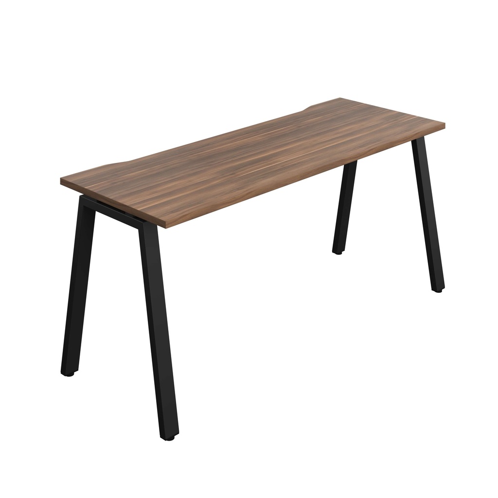 Synergy Bench With Cut Out: 1 Person (Fsc) | A-Frame Leg | 1600 X 700 | Dark Walnut/Black