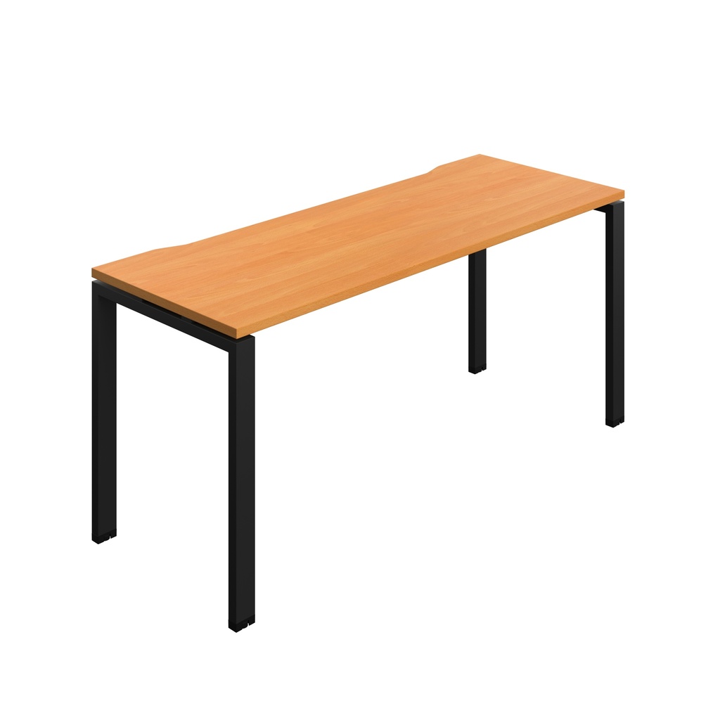 Synergy|1P Bench Desk|Cut Out|Goal Post|1600X700|Beech-Black