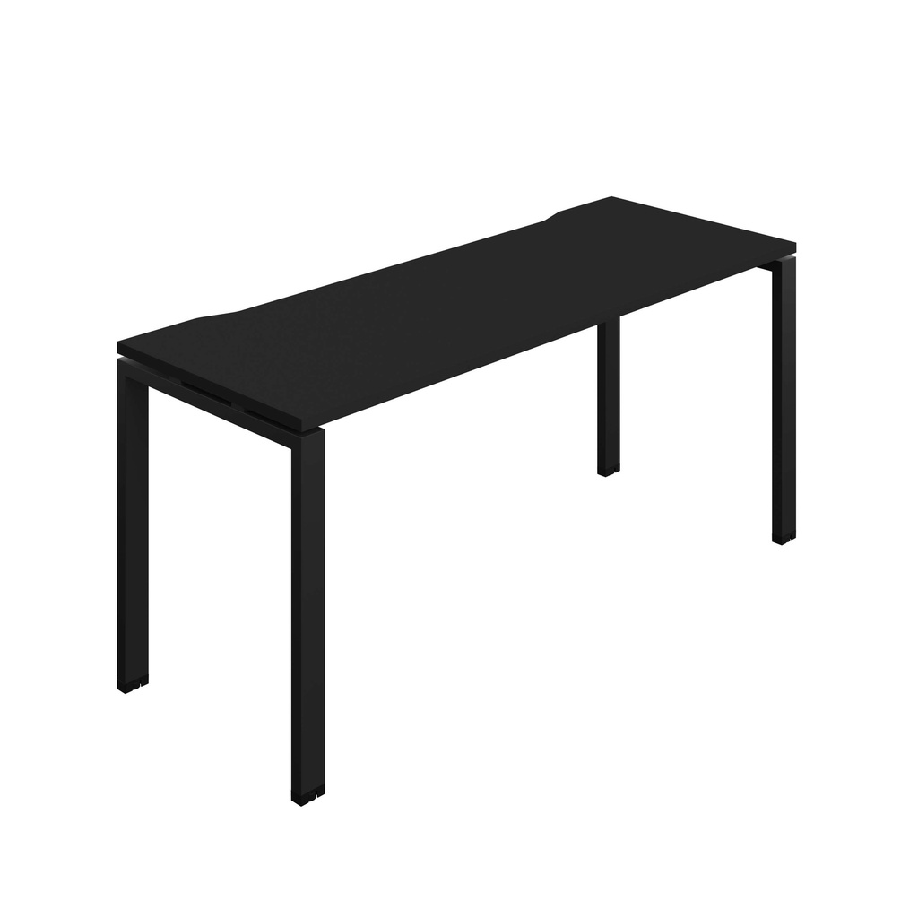 Synergy Bench With Cut Out: 1 Person (Fsc) | Goal Post Leg | 1600 X 700 | Black/Black