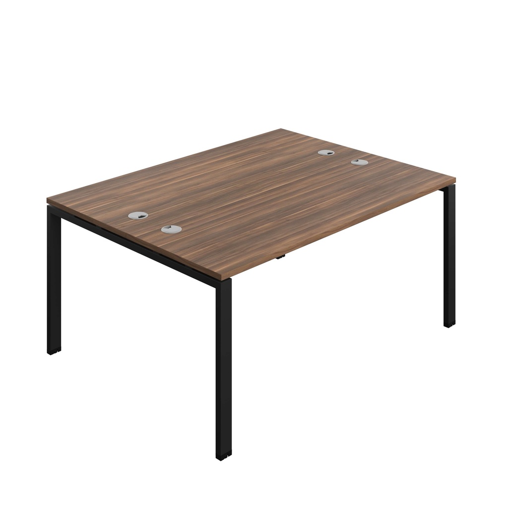 Synergy Bench With Cable Ports: 2 Person (Fsc) | Goal Post Leg | 1600 X 700 | Dark Walnut/Black
