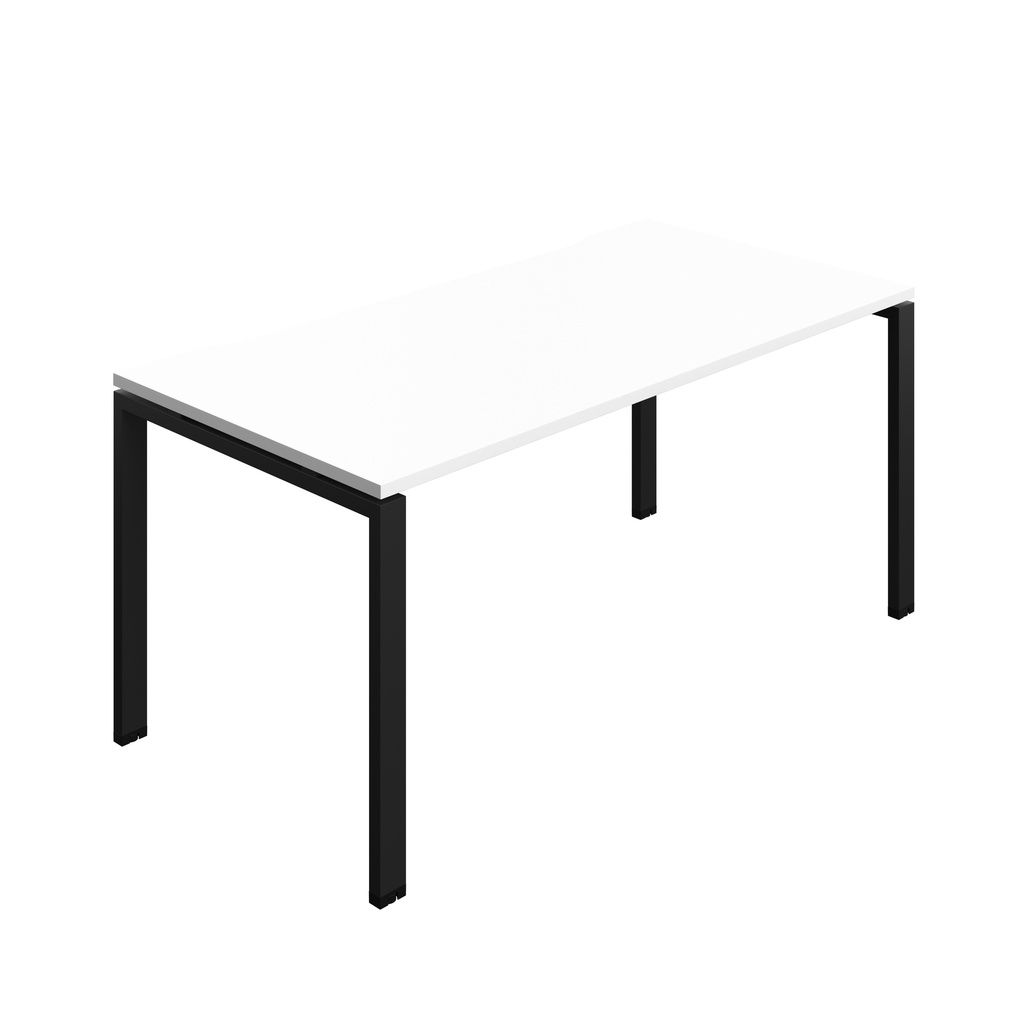 Synergy Bench With Cut Out: 1 Person (Fsc) | Goal Post Leg | 1600 X 800 | White/Black