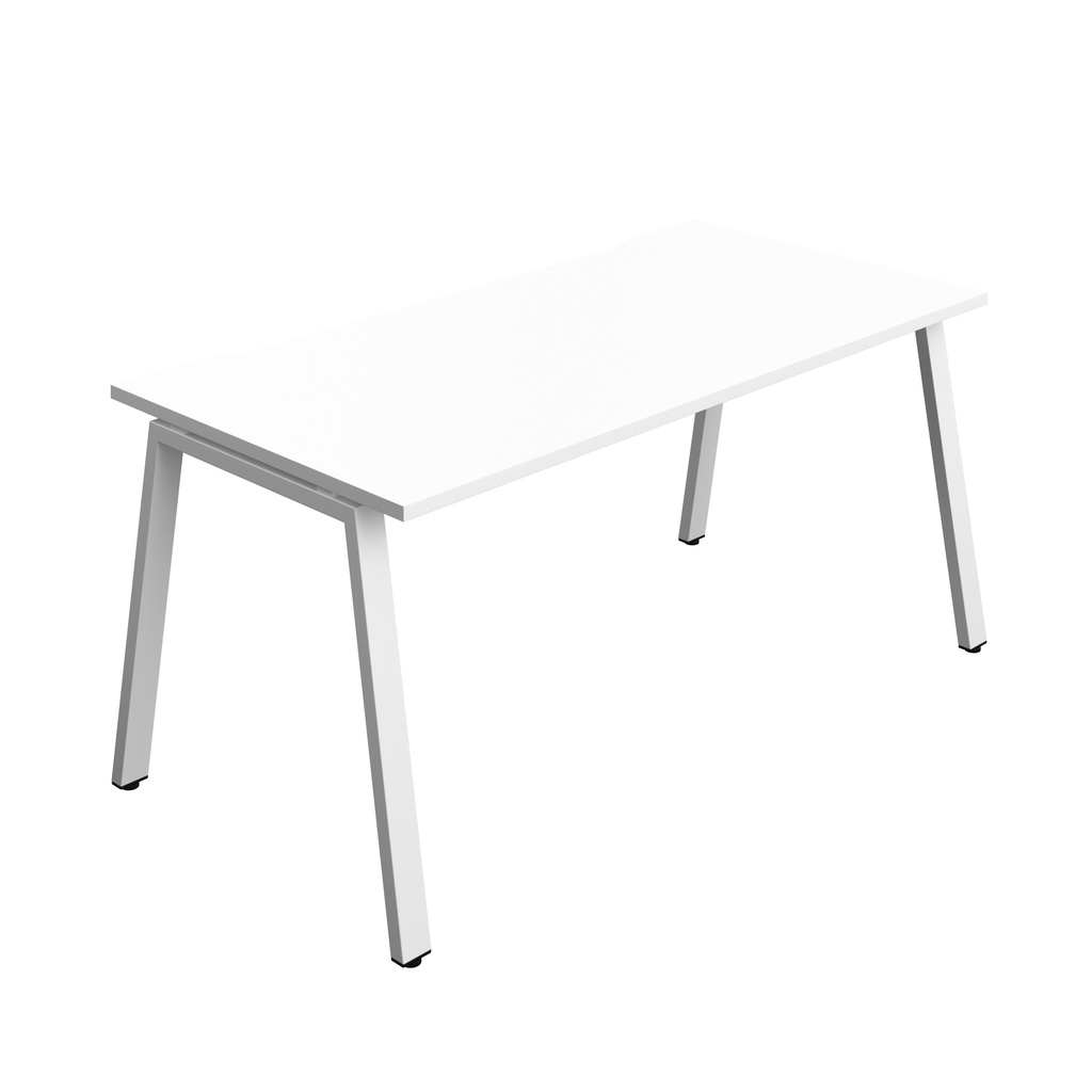 Synergy|1P Bench Desk|Cut Out|A-Frame|1600X800|White-White