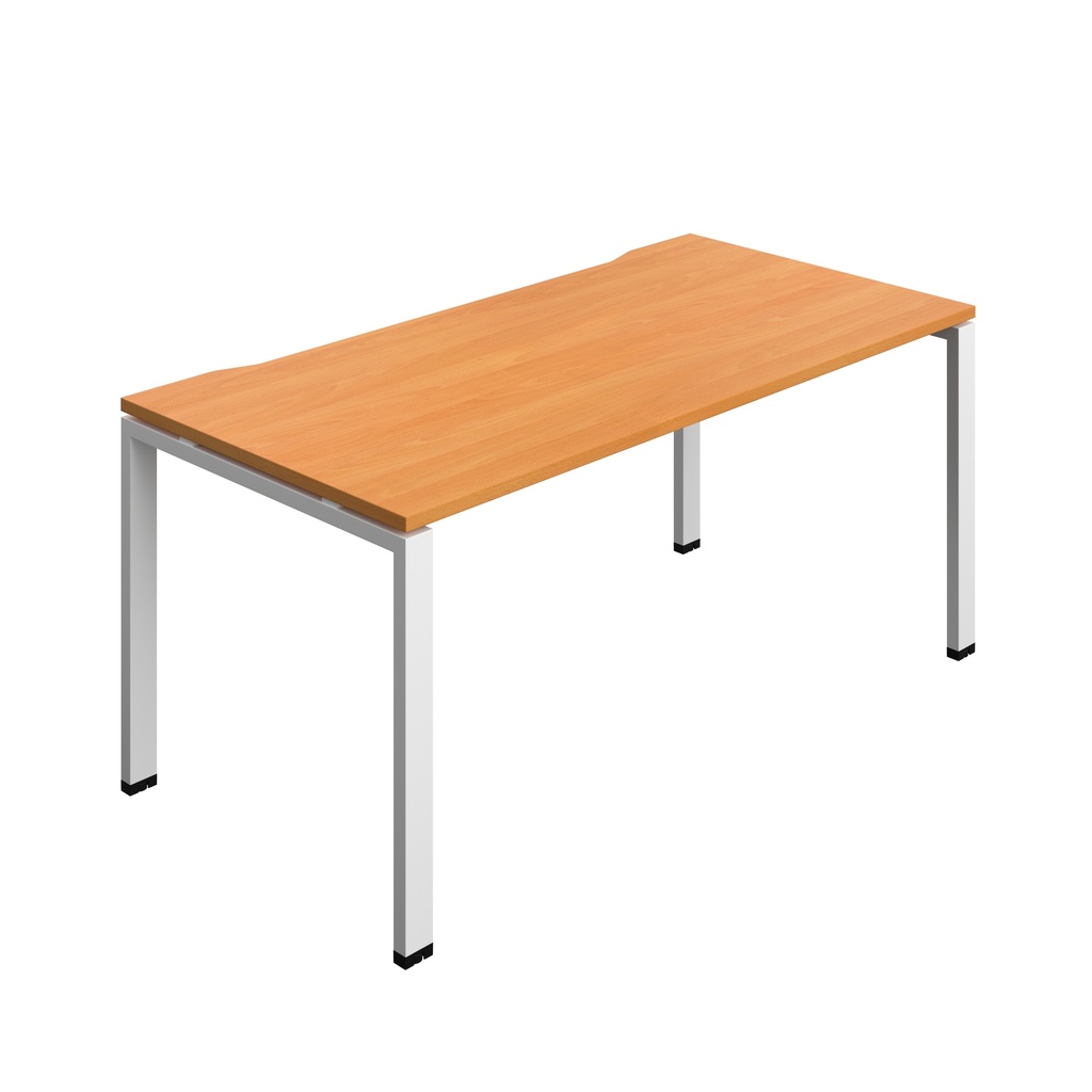 Synergy|1P Bench Desk|Cut Out|Goal Post|1600X800|Beech-White