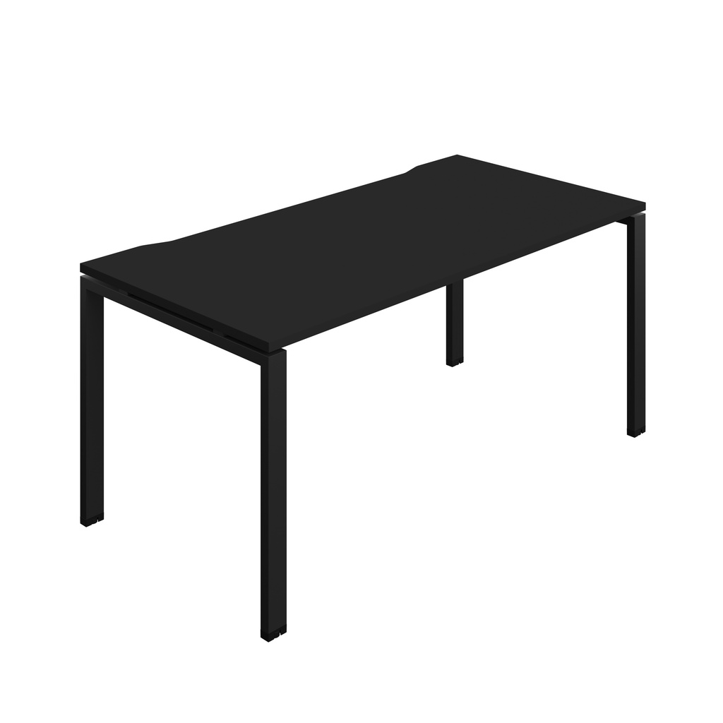 Synergy Bench With Cut Out: 1 Person (Fsc) | Goal Post Leg | 1600 X 800 | Black/Black