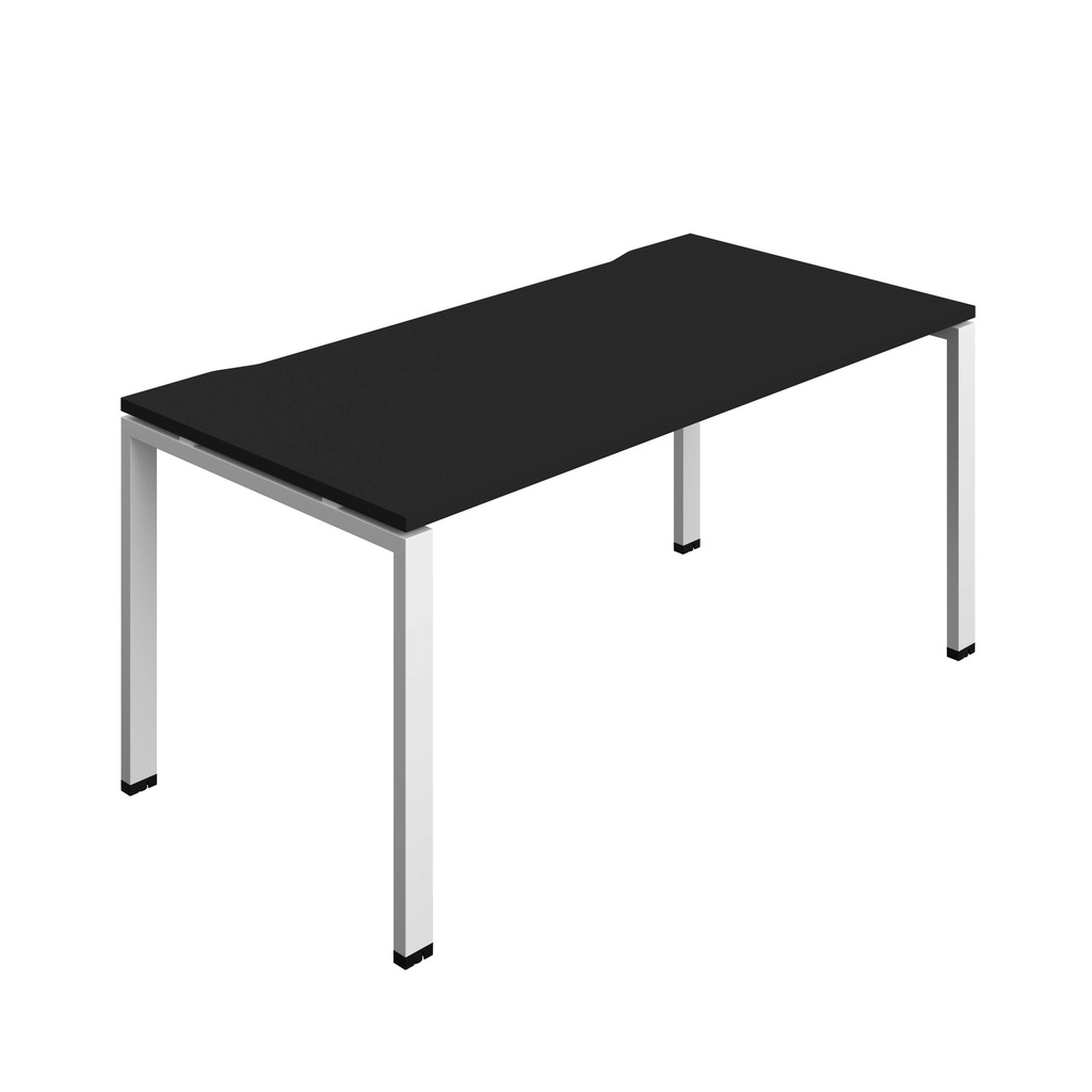 Synergy Bench With Cut Out: 1 Person (Fsc) | Goal Post Leg | 1600 X 800 | Black/White