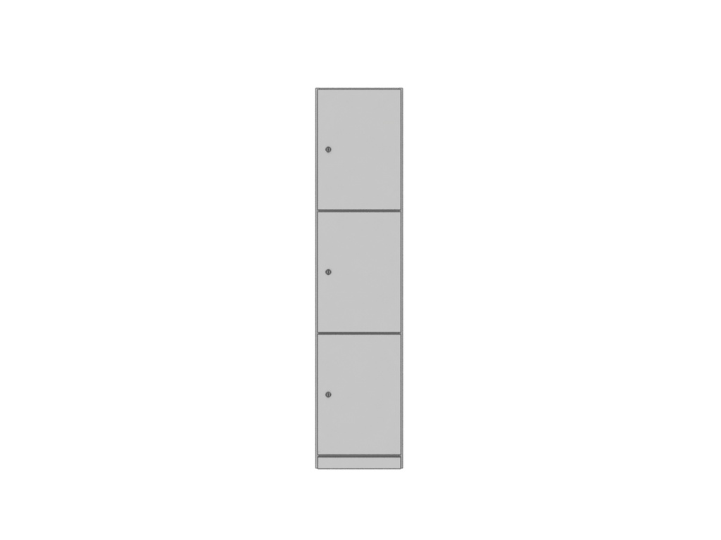 Three Door Single Wooden Locker 1800Mm High