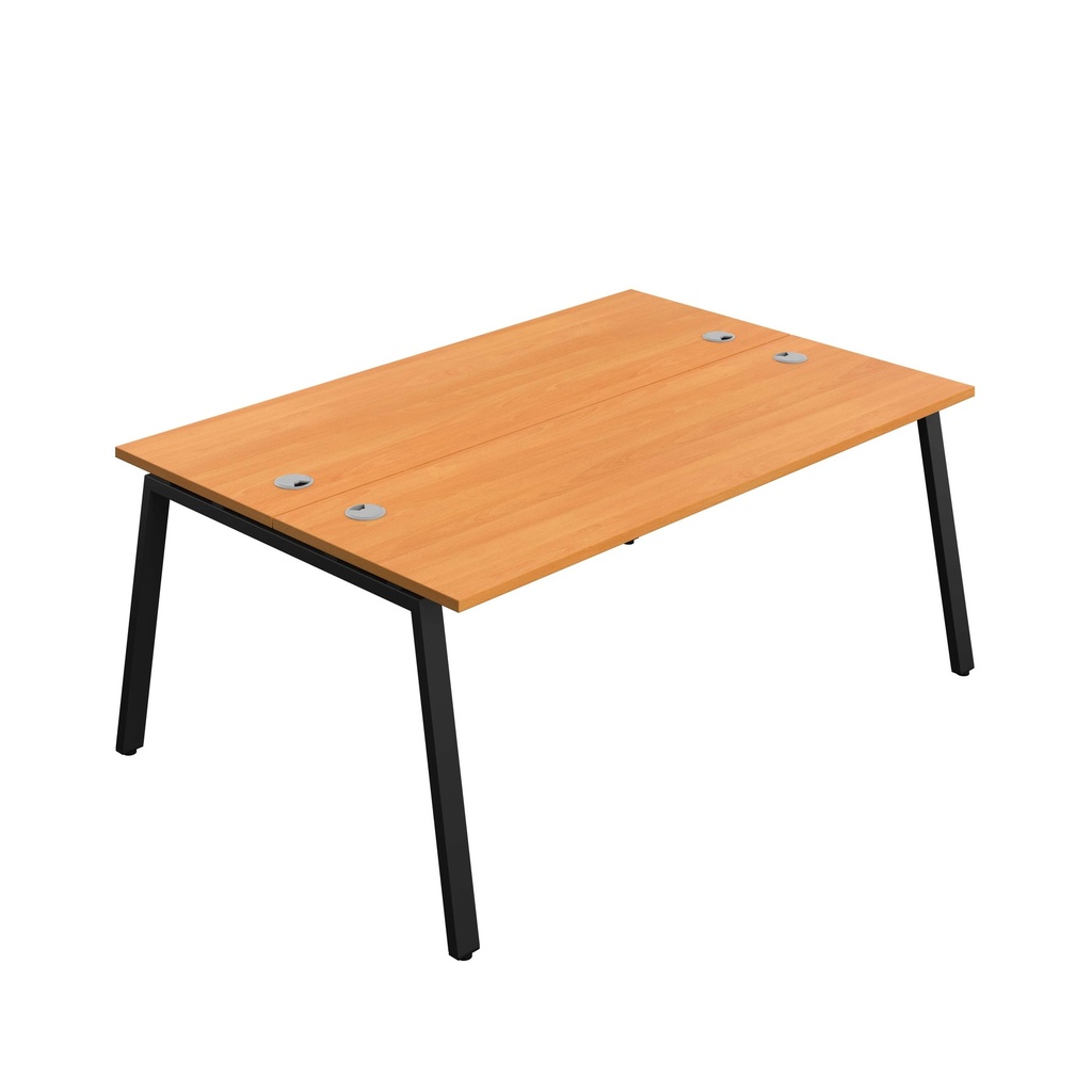 Synergy|2P Bench Desk|Cable Ports|A-Frame|1800X600|Unlimited-Black