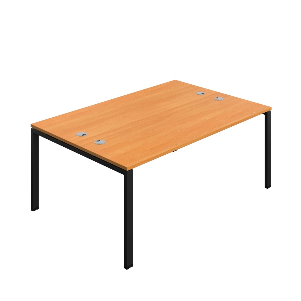 Synergy|2P Bench Desk|Cable Ports|Goal Post|1800X600|Unlimited-Black