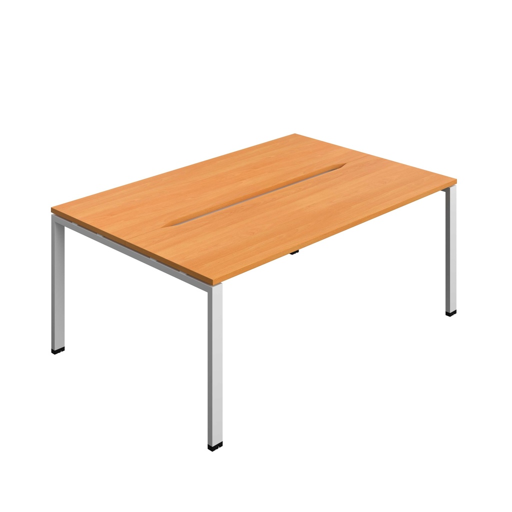 Synergy Bench With Cut Out: 2 Person (Fsc) | Goal Post Leg | 1800 X 700 | Unlimited/Silver