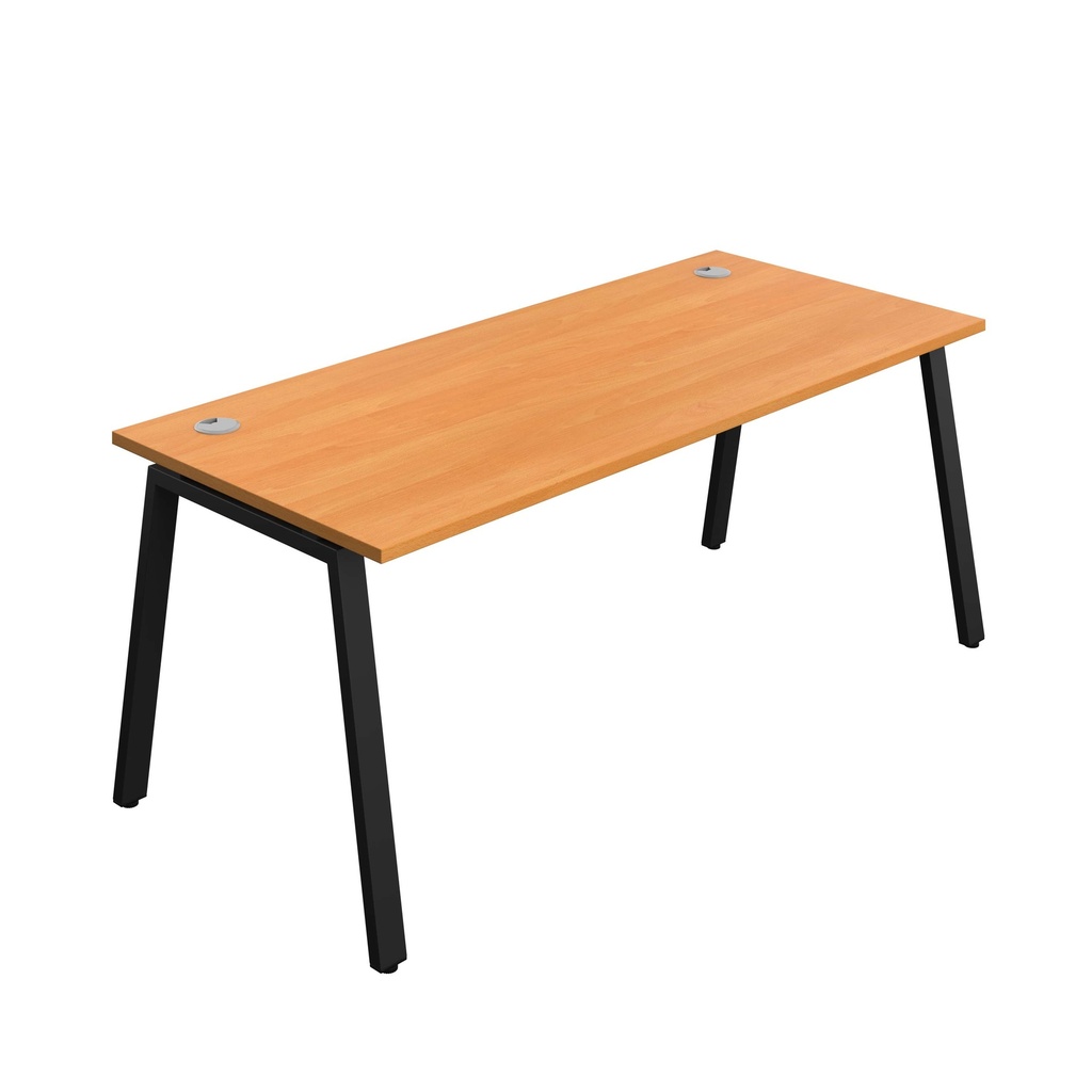 Synergy Bench With Cable Ports: 1 Person (Fsc) | A-Frame Leg | 1800 X 800 | Unlimited/Black