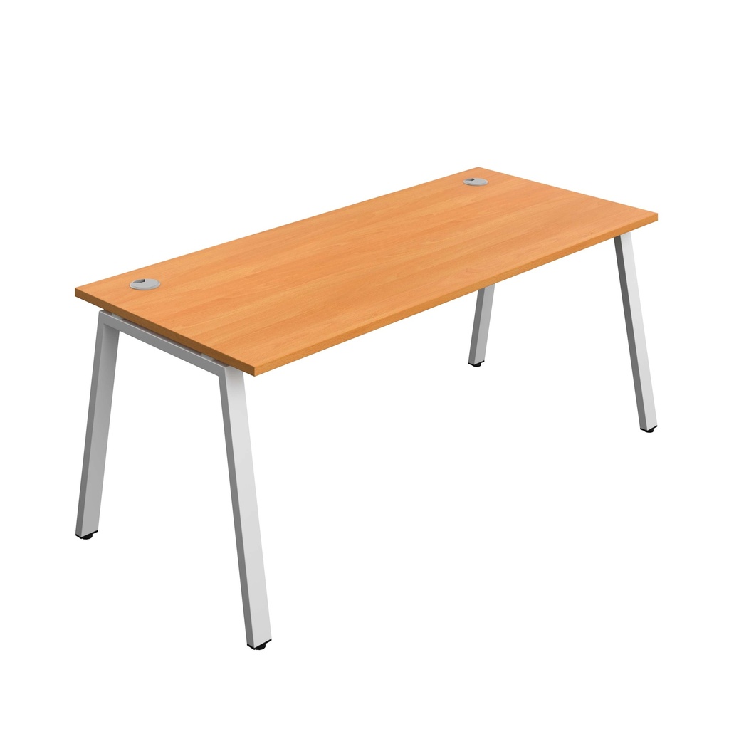 Synergy Bench With Cable Ports: 1 Person (Fsc) | A-Frame Leg | 1800 X 800 | Unlimited/Silver