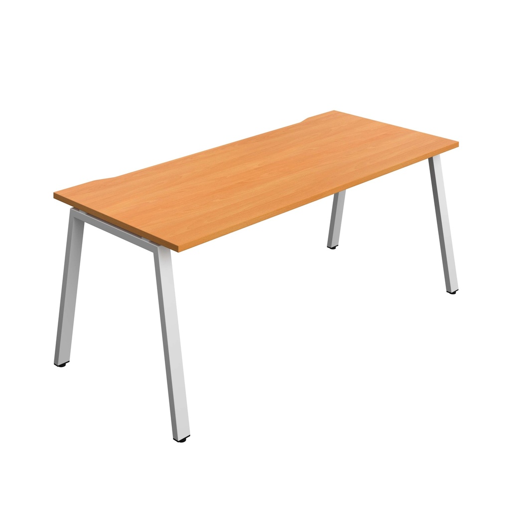 Synergy Bench With Cut Out: 1 Person (Fsc) | A-Frame Leg | 1800 X 800 | Unlimited/Silver