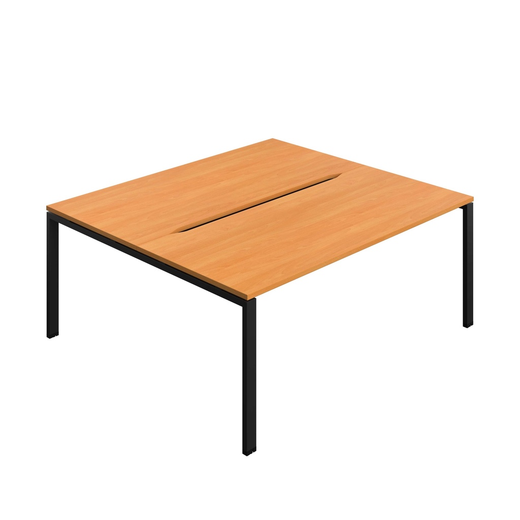 Synergy Bench With Cut Out: 2 Person (Fsc) | Goal Post Leg | 1800 X 800 | Unlimited/Black