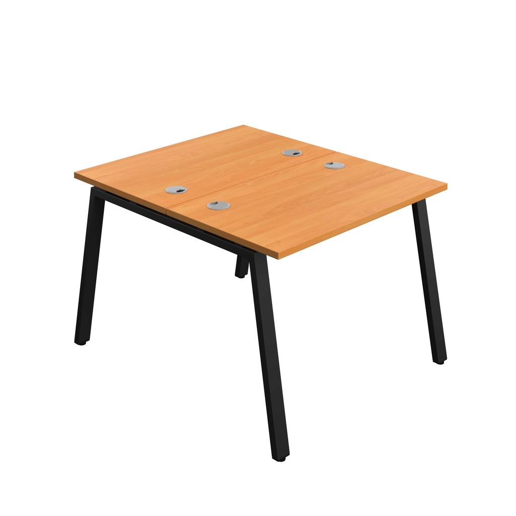 Synergy Bench With Cable Ports: 2 Person (Fsc) | A-Frame Leg | 1000 X 600 | Unlimited/Black