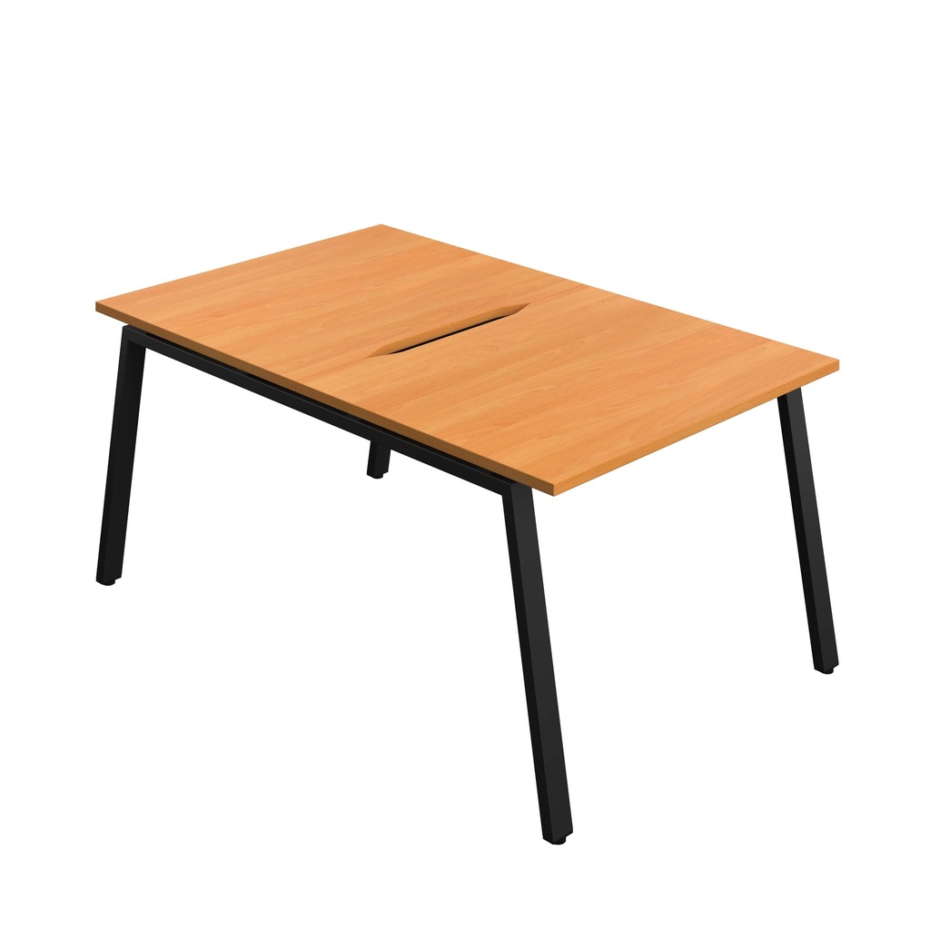 Synergy|2P Bench Desk|Cut Out|A-Frame|1000X800|Unlimited-Black