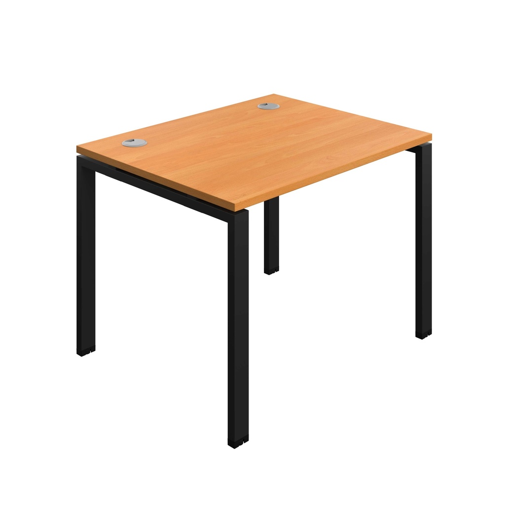 Synergy|1P Bench Desk|Cable Ports|Goal Post|1000X800|Unlimited-Black
