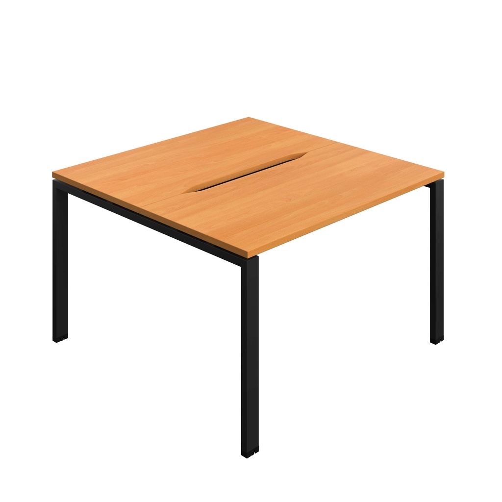Synergy Bench With Cut Out: 2 Person (Fsc) | Goal Post Leg | 1200 X 700 | Unlimited/Black