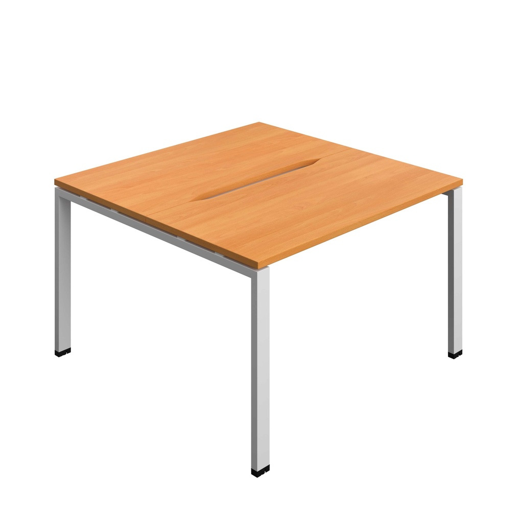 Synergy Bench With Cut Out: 2 Person (Fsc) | Goal Post Leg | 1200 X 700 | Unlimited/Silver