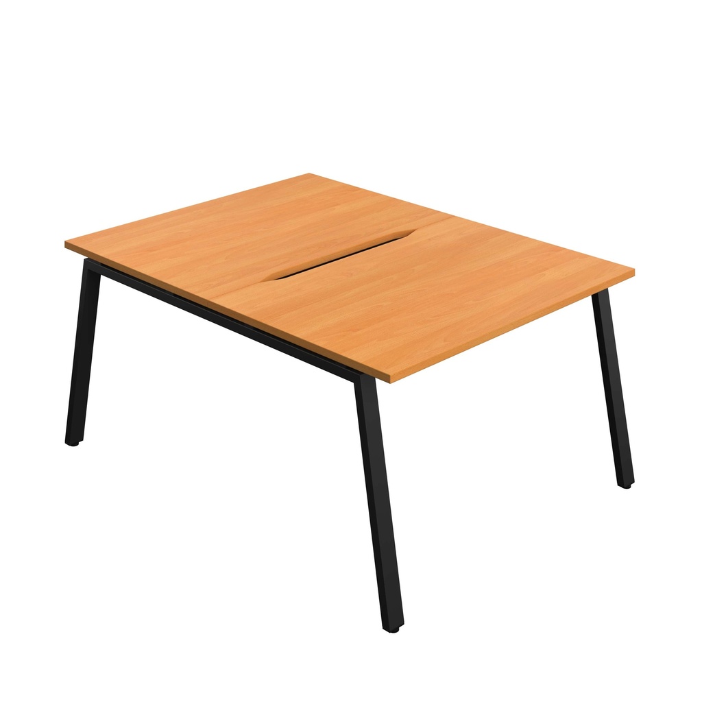 Synergy|2P Bench Desk|Cut Out|A-Frame|1000X800|Unlimited-Black