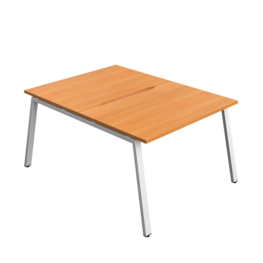 Synergy|2P Bench Desk|Cut Out|A-Frame|1000X800|Unlimited-White