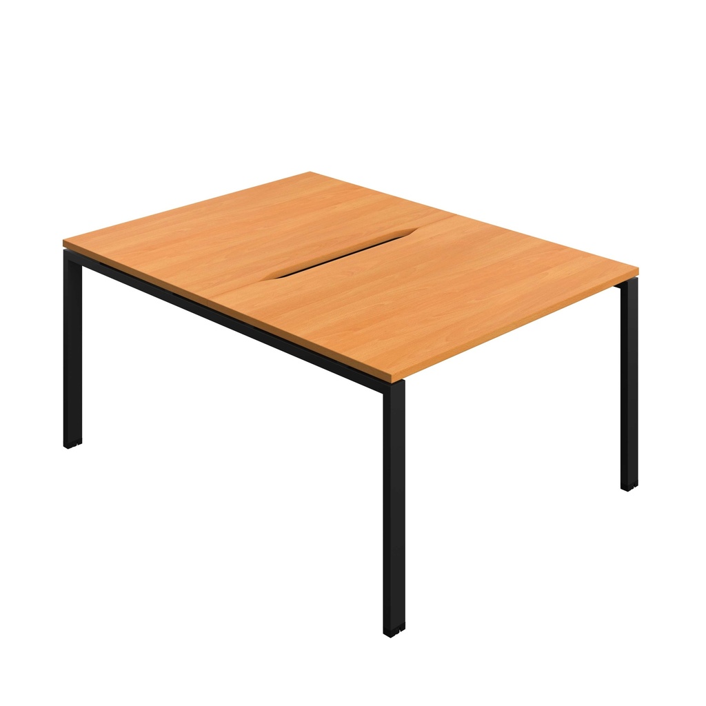 Synergy Bench With Cut Out: 2 Person (Fsc) | Goal Post Leg | 1200 X 800 | Unlimited/Black