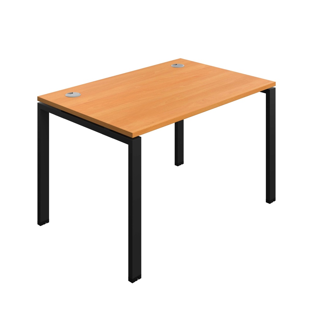 Synergy|1P Bench Desk|Cable Ports|Goal Post|1200X800|Unlimited-Black