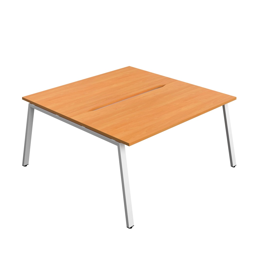 Synergy Bench With Cut Out: 2 Person (Fsc) | A-Frame Leg | 1600 X 800 | Unlimited/White