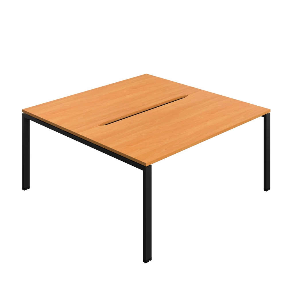 Synergy Bench With Cut Out: 2 Person (Fsc) | Goal Post Leg | 1600 X 800 | Unlimited/Black