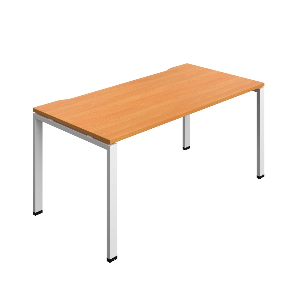 Synergy Bench With Cut Out: 1 Person (Fsc) | Goal Post Leg | 1600 X 800 | Unlimited/White