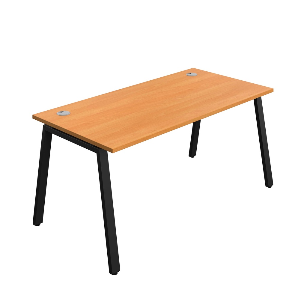 Synergy Bench With Cable Ports: 1 Person (Fsc) | A-Frame Leg | 1600 X 800 | Unlimited/Black