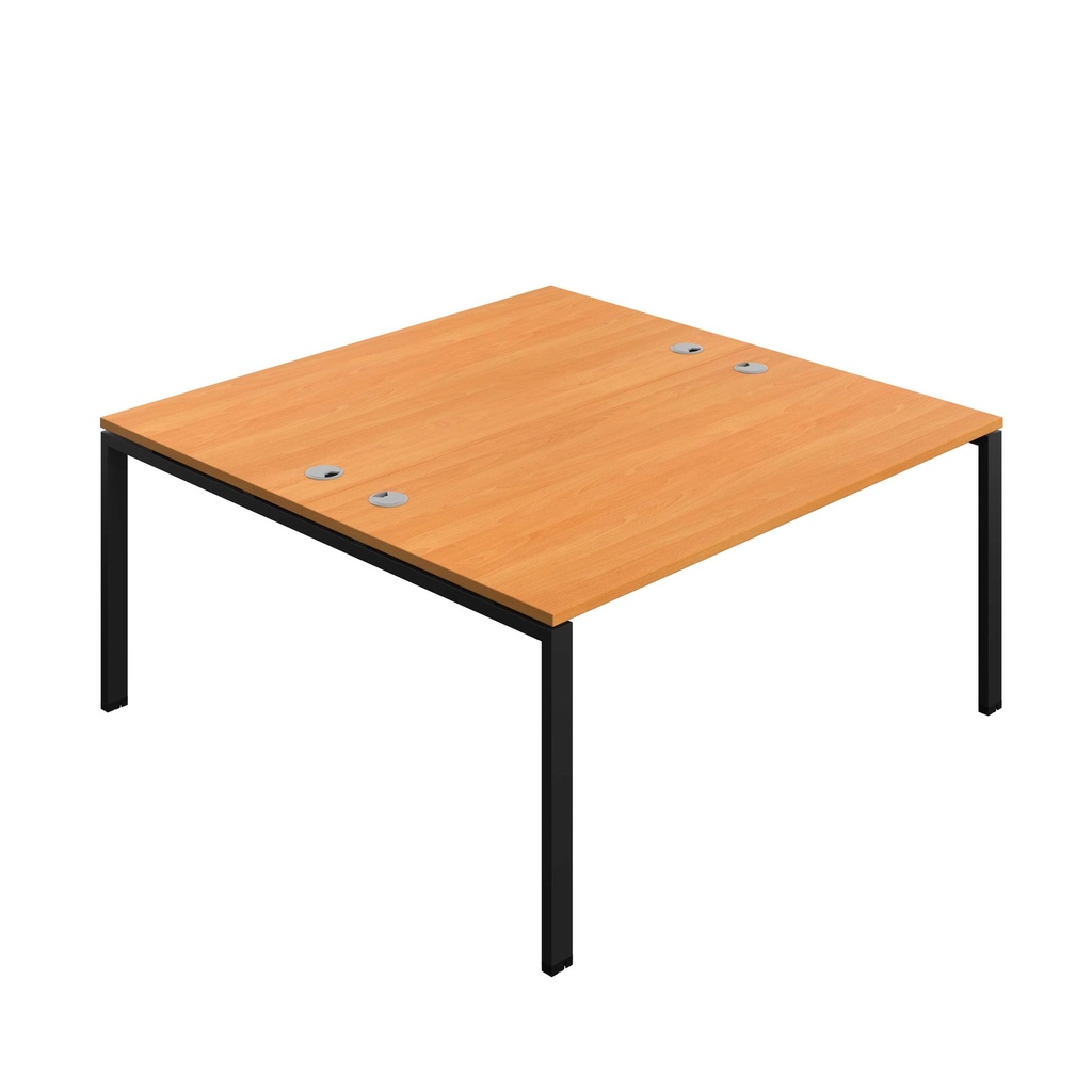 Synergy Bench With Cable Ports: 2 Person (Fsc) | Goal Post Leg | 1600 X 800 | Unlimited/Black