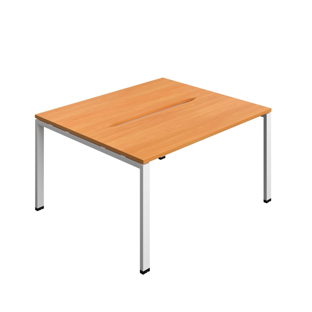 Synergy Bench With Cut Out: 2 Person (Fsc) | Goal Post Leg | 1400 X 700 | Unlimited/White