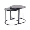 Sync Nested Coffee Table Set I Black Metal Frame I Black Top
