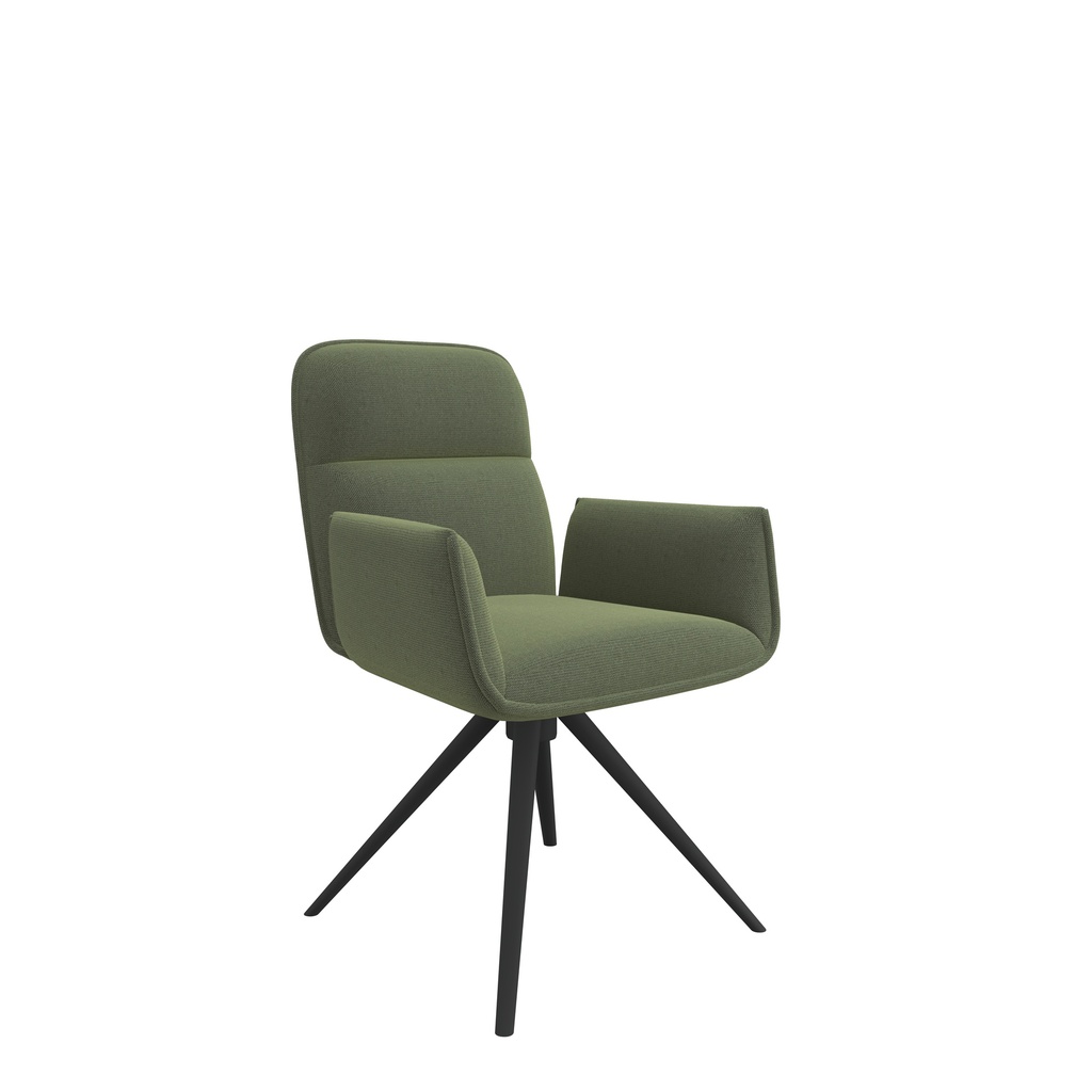Faze Armchair I Black 4 Star Base I Green Fabric