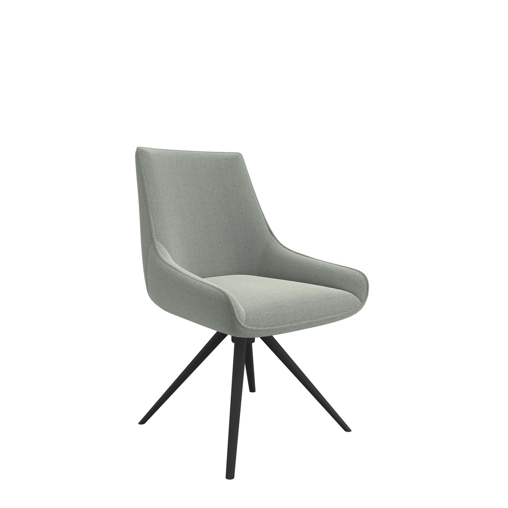 Guise Side Chair I Black 4 Star Base I Grey Fabric