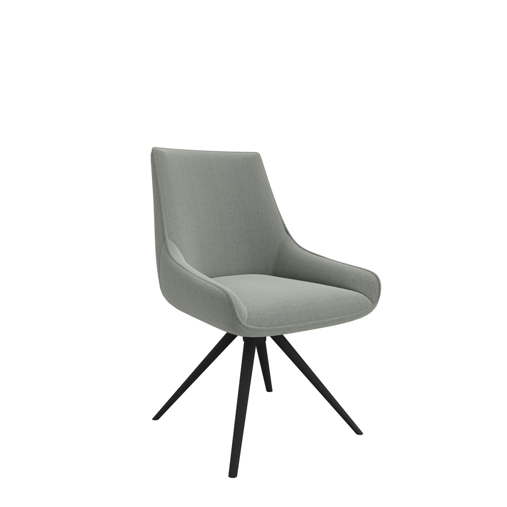 Guise Side Chair I Black 4 Star Base I Grey Fabric