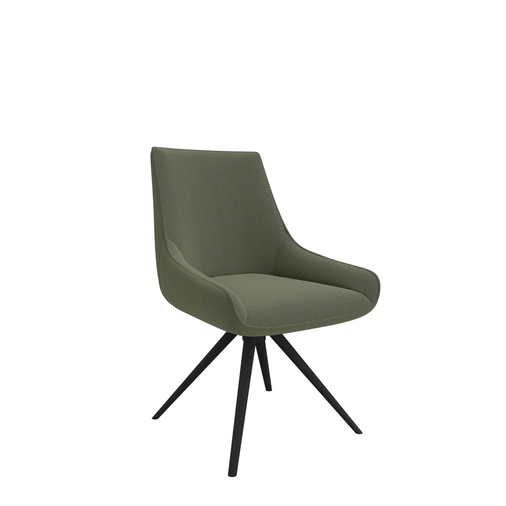 Guise Side Chair I Black 4 Star Base I Green Fabric