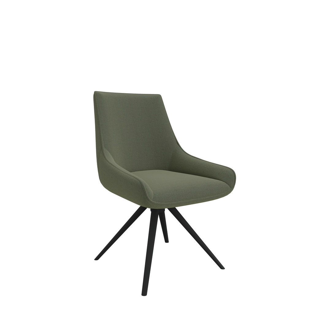 Guise Side Chair I Black 4 Star Base I Green Fabric