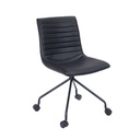 Veer Chair With Black 4 Star Base | Black Pu Fabric